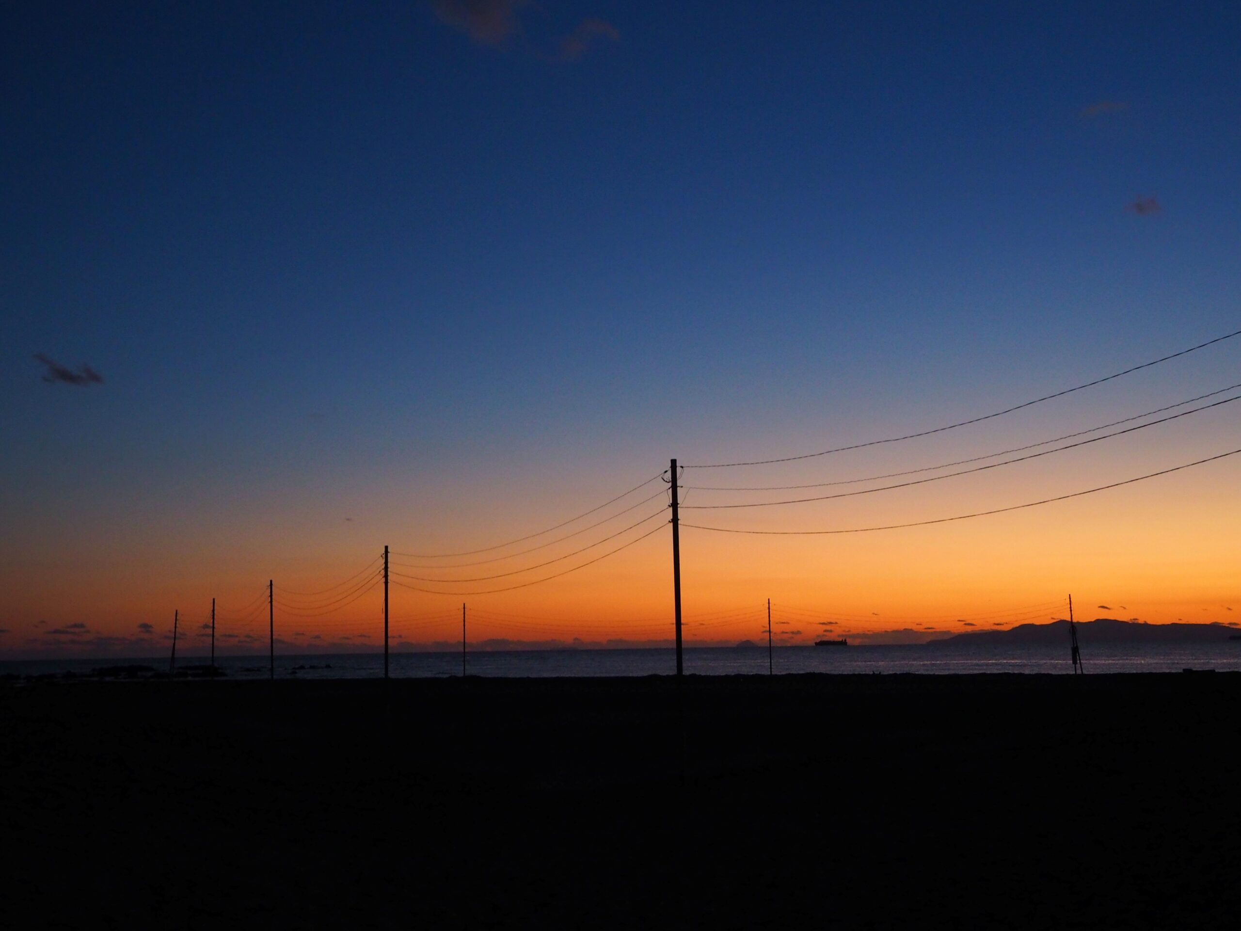 夕暮れの根本海岸/白浜地区